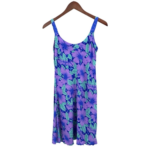 Rainbow Jo Dresses & Skirts - RAINBOW JO Dress Tropical Hawaiian Floral Hilo Tank Purple